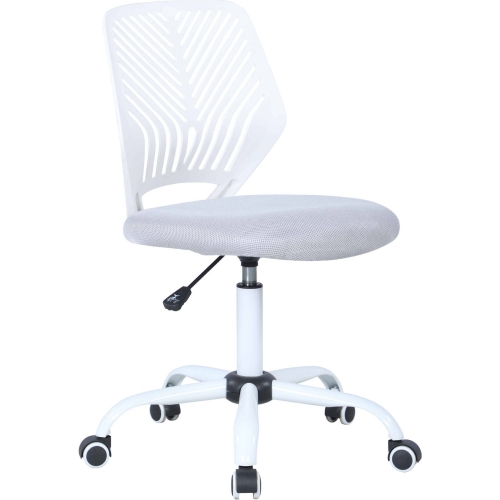 4020 Pneumatic Adjustable Office Chair in White & Grey Mesh